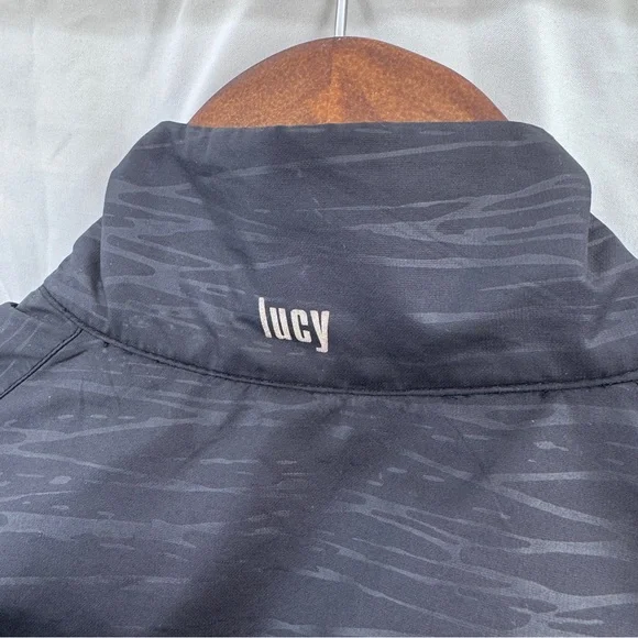 Lucy Windbreaker Jacket Black Gray Women's Medium Athleisure Lightweight Layer - Picture 10 of 13